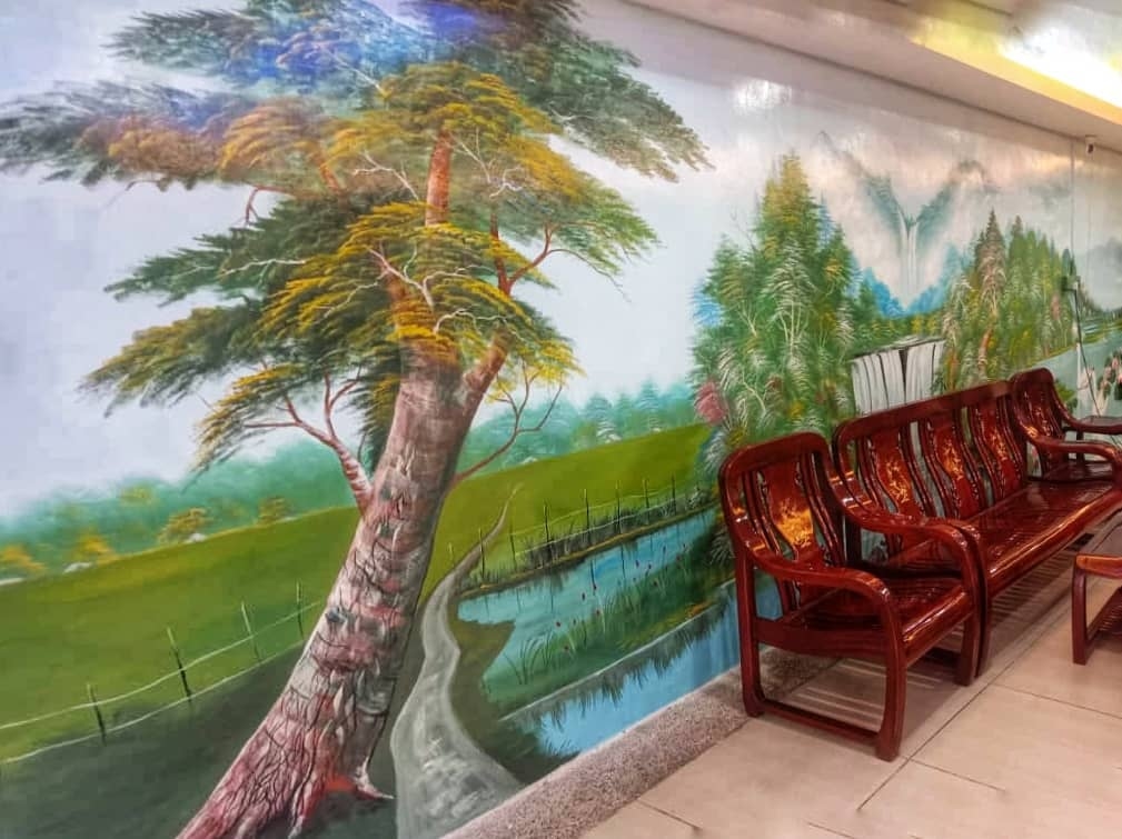 seating area mural